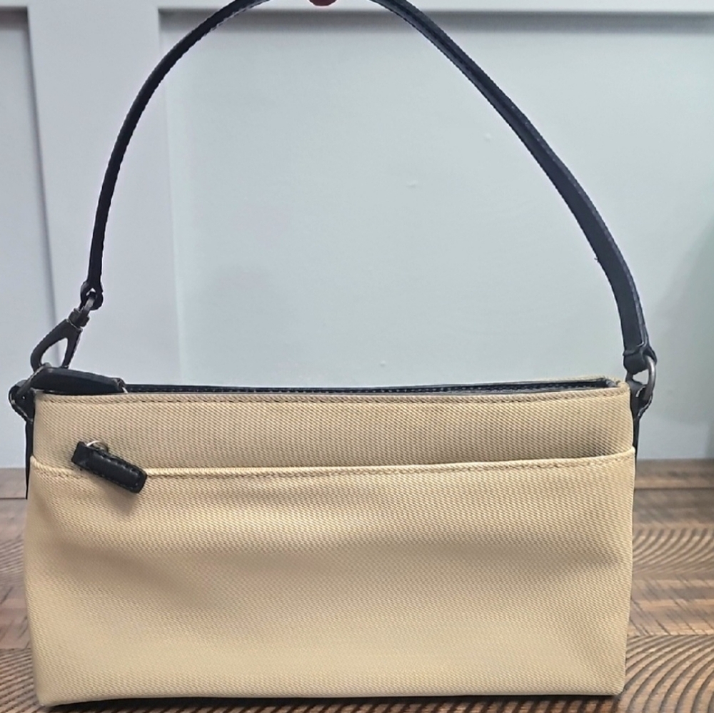 EUC Coach Tan and‎ Black Shoulder/ Clutch/ Wristlet Bag Limited Time Price